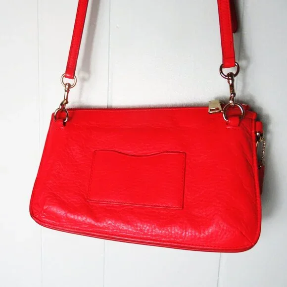 Coach Leather Crossbody Bag Wristlet Red - Picture 2 of 12